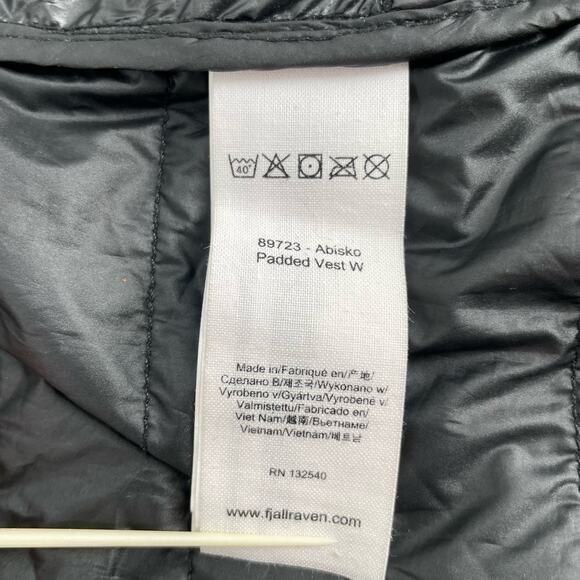 Fjallraven Abisko Padded Vest Solid Black Lightweight Zip Puffer Hiking Layer XS - Picture 14 of 15
